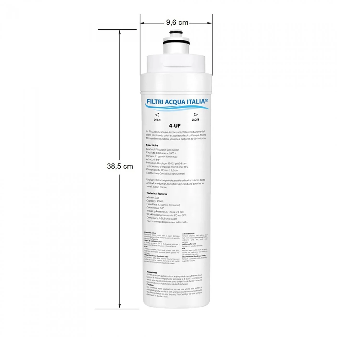 Filtro Acqua A 3 Stadi HMA Con 10 Filtri Di Ricambio, Rimuove Metalli Filtro Acqua A 3 Stadi HMA Con 10 Filtri Di Ricambio, Rimuove Metalli